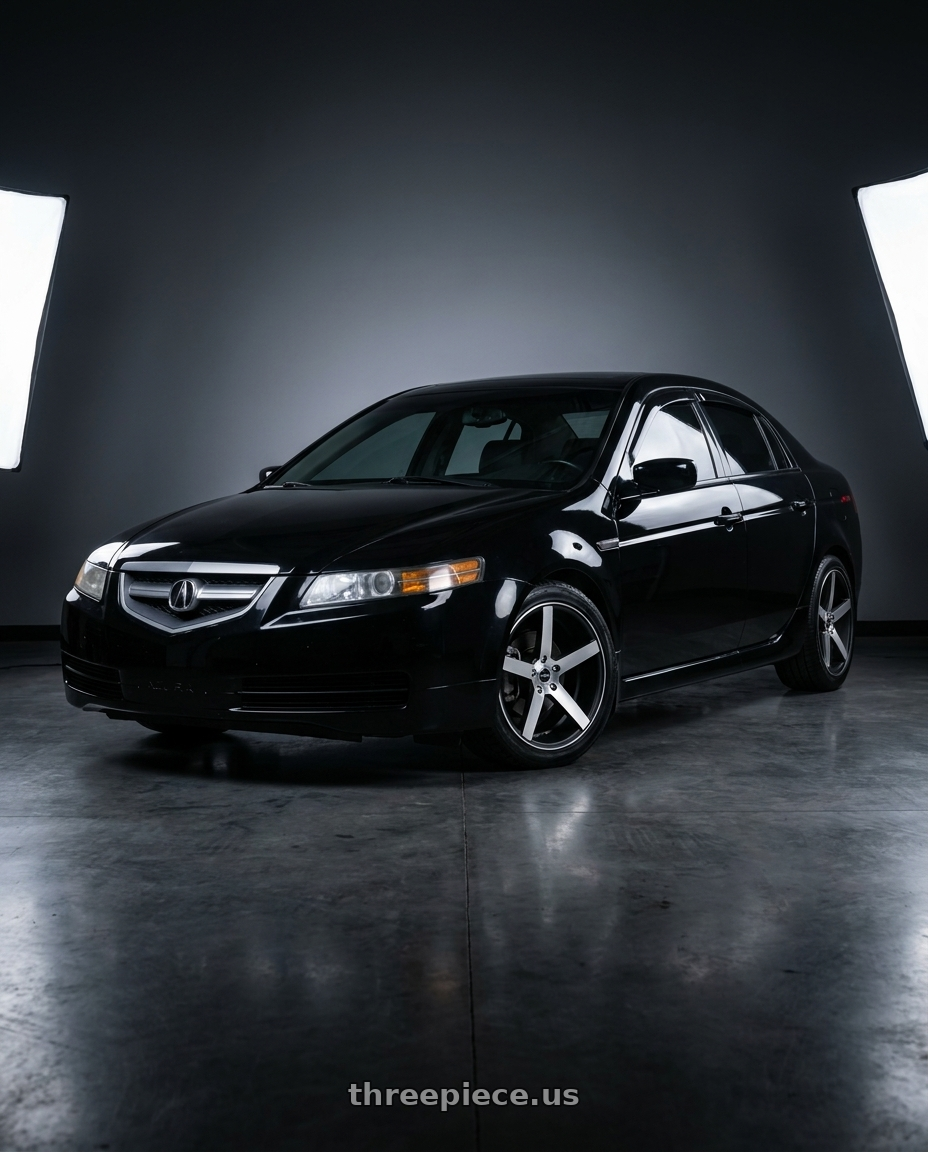 2006 Acura tl with Strada Perfetto 4x100/4x114.3 17x7.5 +35 Gloss Black Machined wheels
