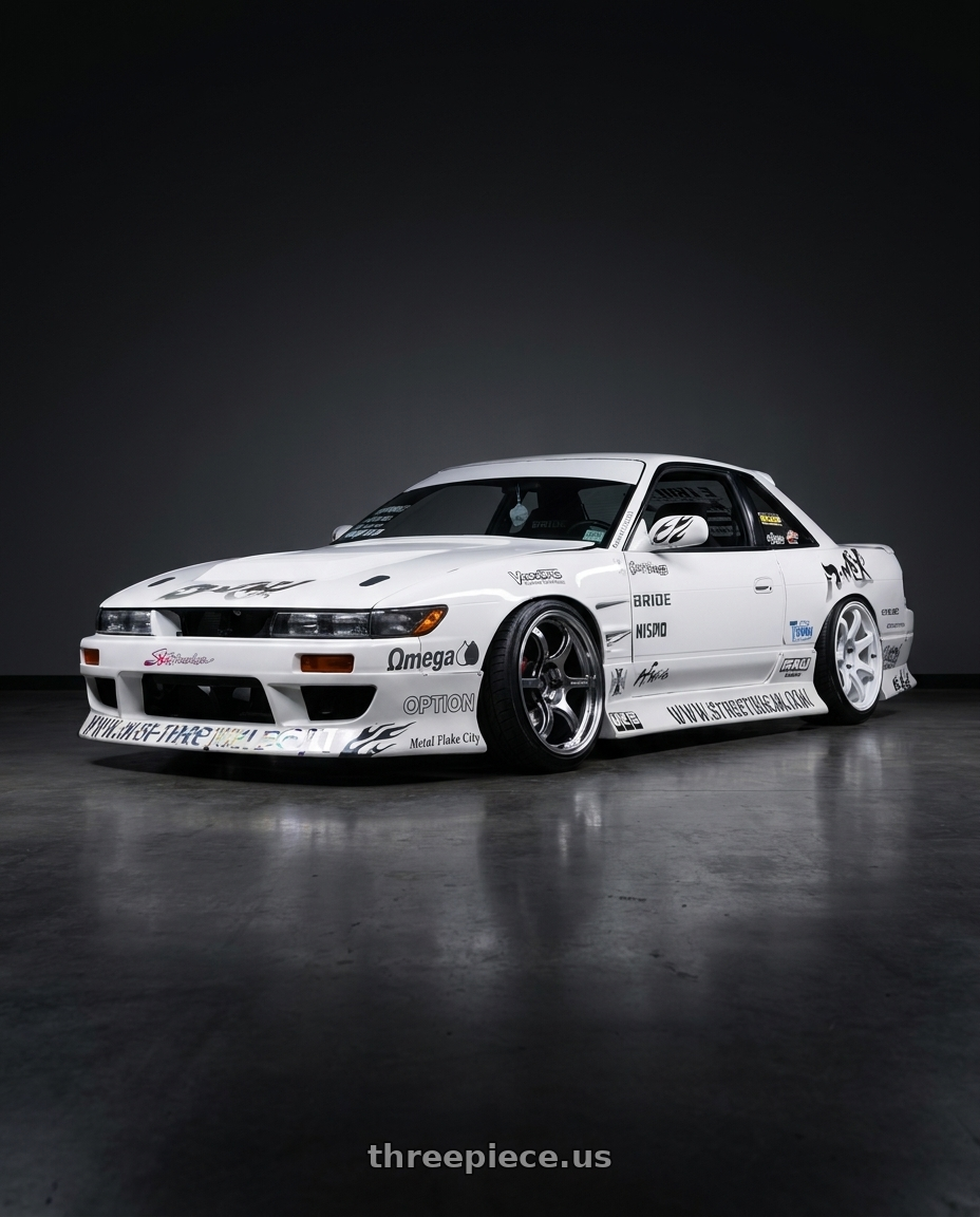 1990 Nissan 240sx with Advan Racing RG-D2 5x114.3 18x9.5 +45 MACHINING & RACING HYPER BLACK wheels
