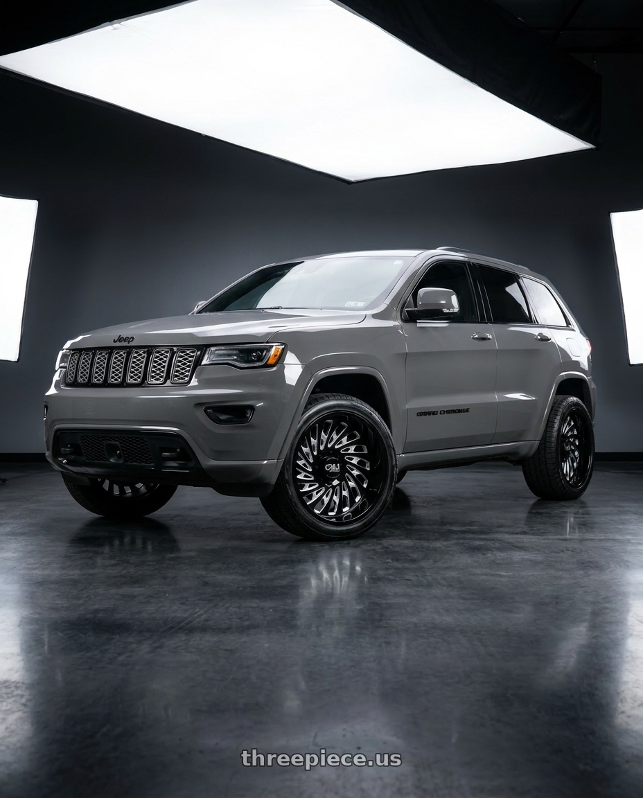 2021 Jeep Grand Cherokee Overland with Cali Off-Road Switchback 9108 5x127 20x12-51 Gloss Black/Milled wheels