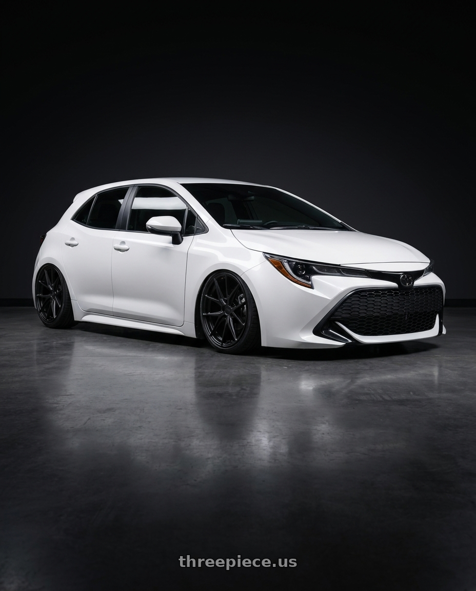 2023 Toyota Corolla Hatchback with Niche 1PC M117 MISANO 5X114.3 18X9.5 +40 MATTE BLACK wheels