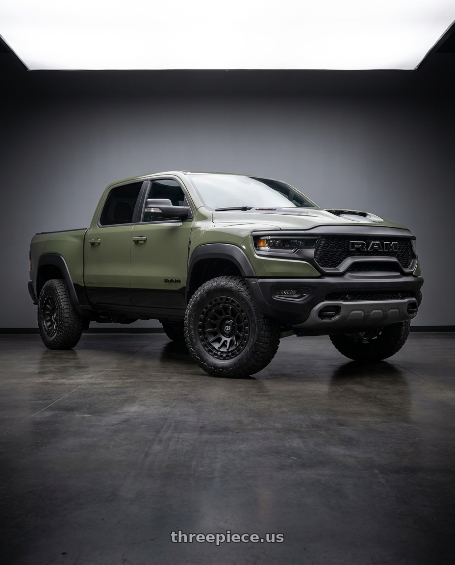2026 ram rho with Black Rhino BARRAGE 5X127 18X9 0 MATTE BLACK wheels