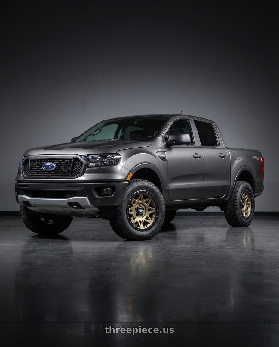 2021 Ford Ranger XL with Dirty Life Theory 9305 6x139.7 17x9-12 Matte Gold W/Matte Black Lip wheels