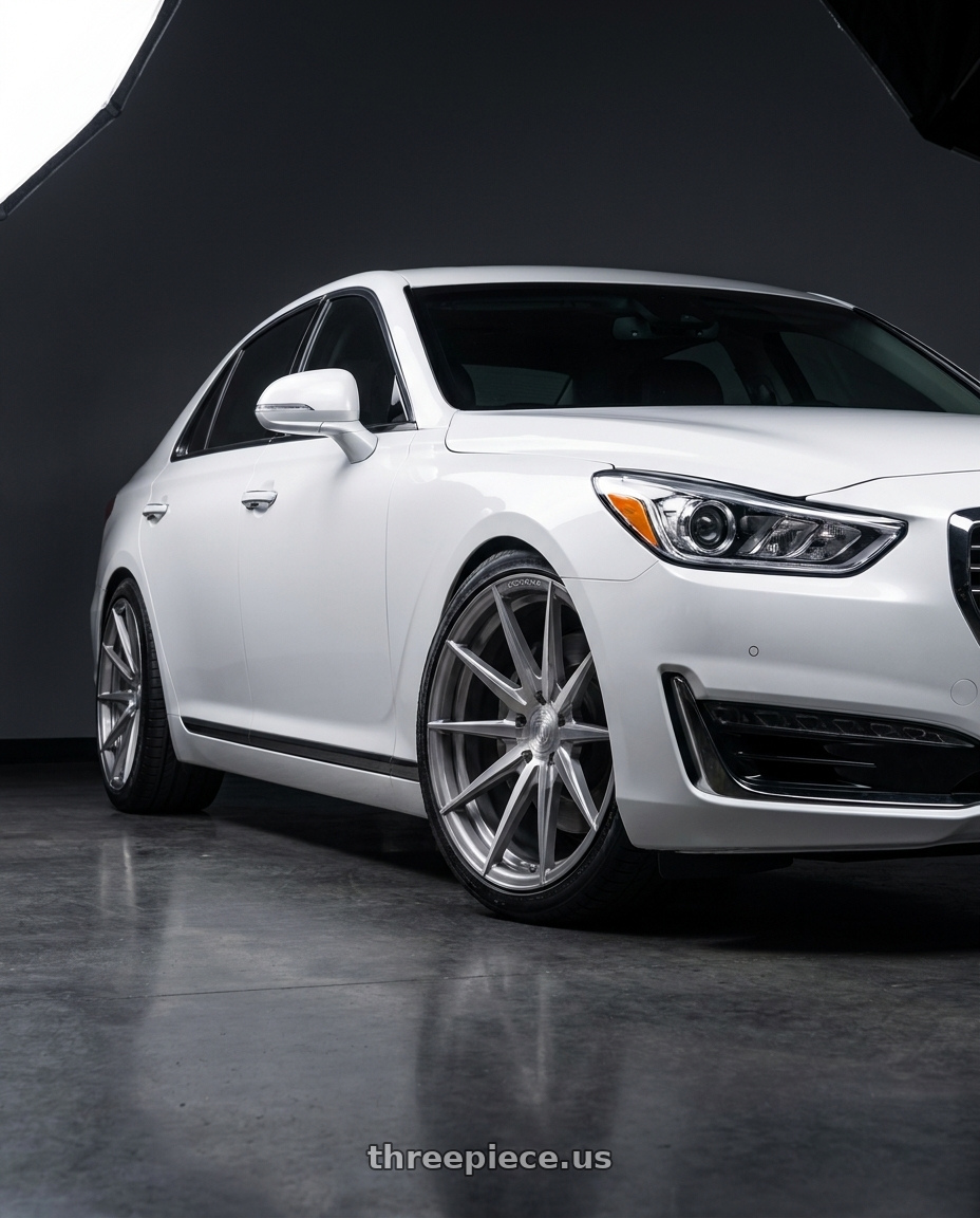 2018 genesis g90 ultimate with Rohana RFX1 5x114.3 20x10+40 Brushed Titanium wheels