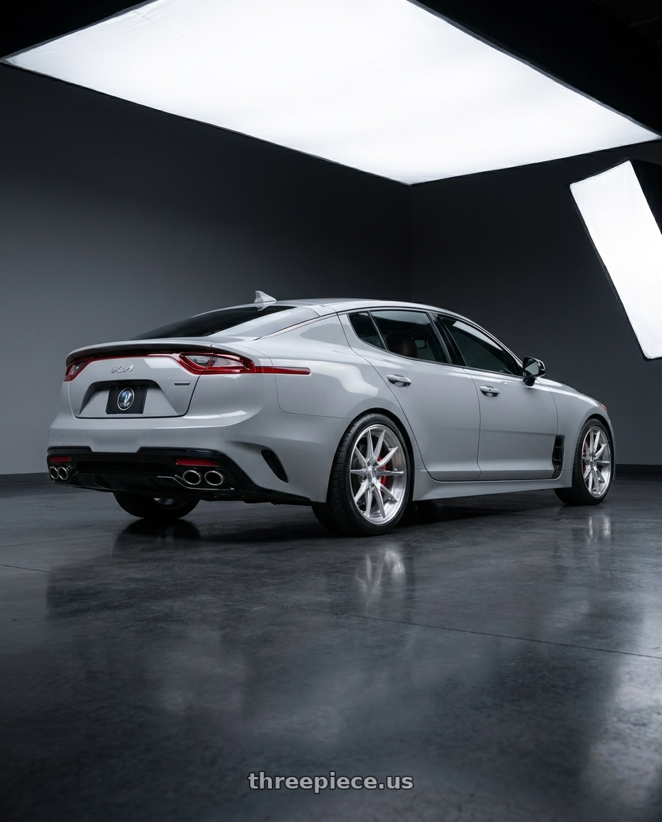 2023 Kia Stinger with Vitré Ceramic Coating wheels rear three quarter view square tires