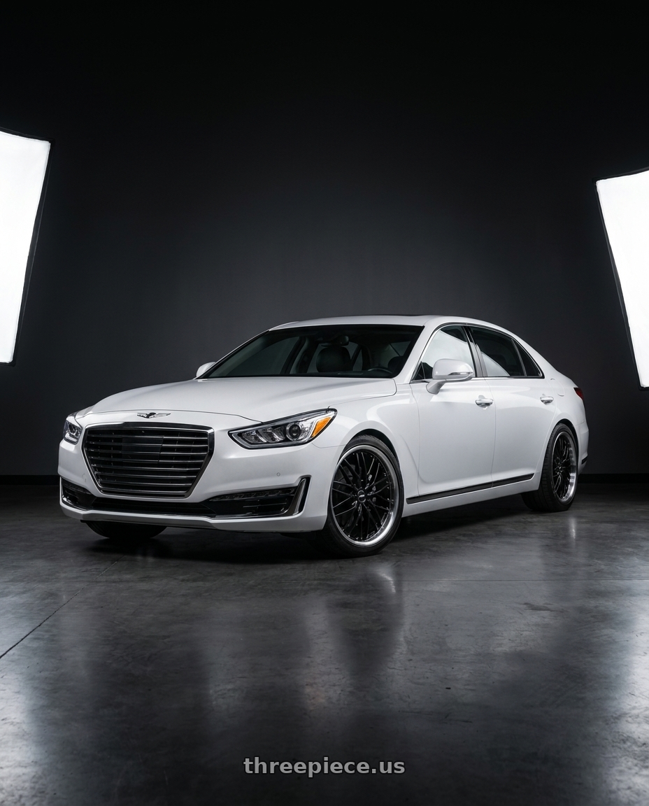 2018 genesis g90 ultimate with MRR GT1 5x114.3 20x8.5  +20 Black Machine Lip wheels