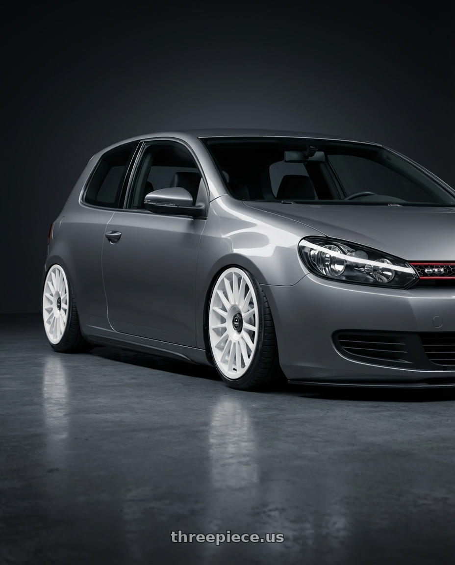 2013 Volkswagen GTI MK6 with fifteen52 PODIUM 5x112 / 5x120 18x8.5 +35 RALLY WHITE (GLOSS WHITE) wheels
