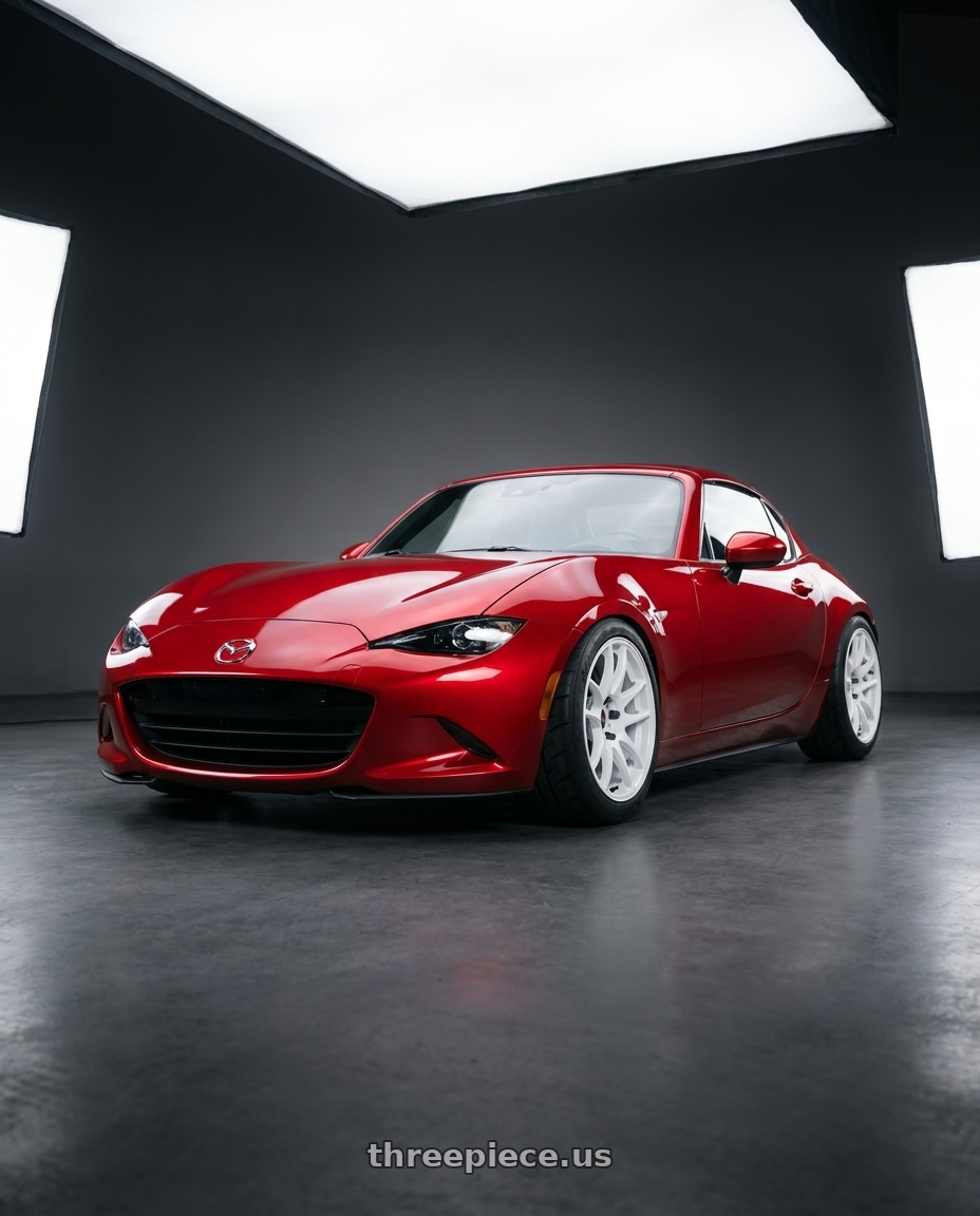 2018 Mazda Mx-5 with Work Emotion Cr Kiwami 5x100 17x8 +35 White wheels