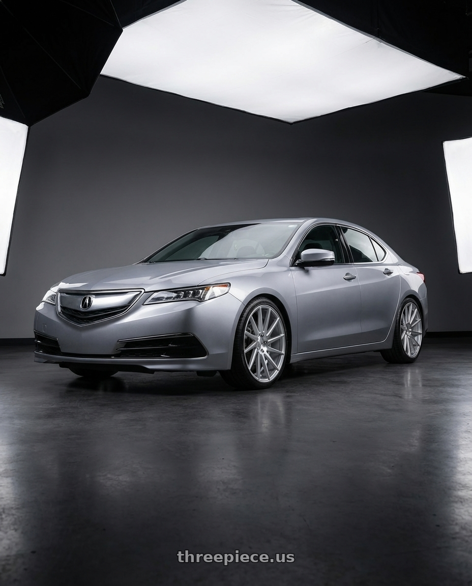 2019 Acura TLX with Niche 1PC M112 SURGE 5X114.3 19X8.5 +35 GLOSS SILVER MACHINED wheels