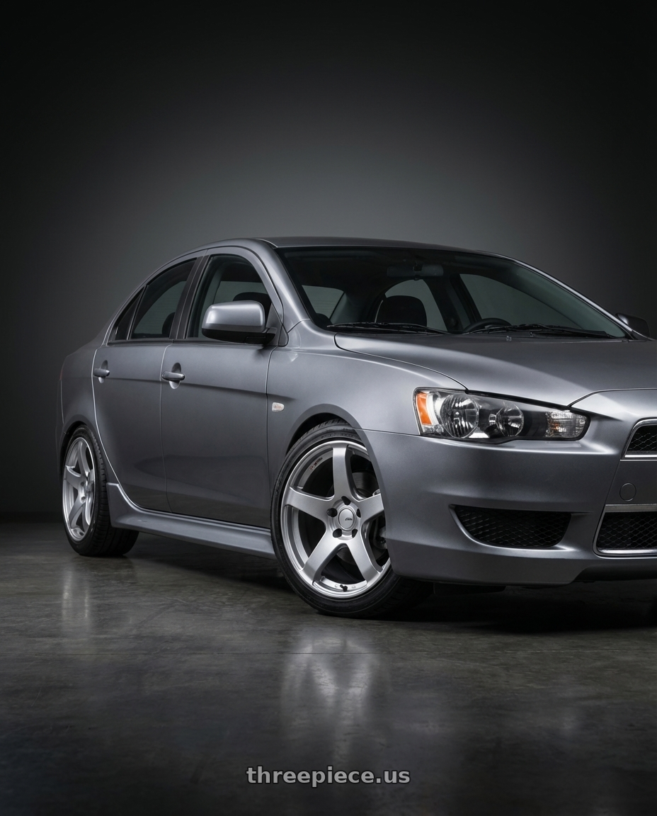 2014 Mitsubishi Lancer Ralliart with Ssr Gtv01 5x114.3 18x9+35  GLARE SILVER wheels