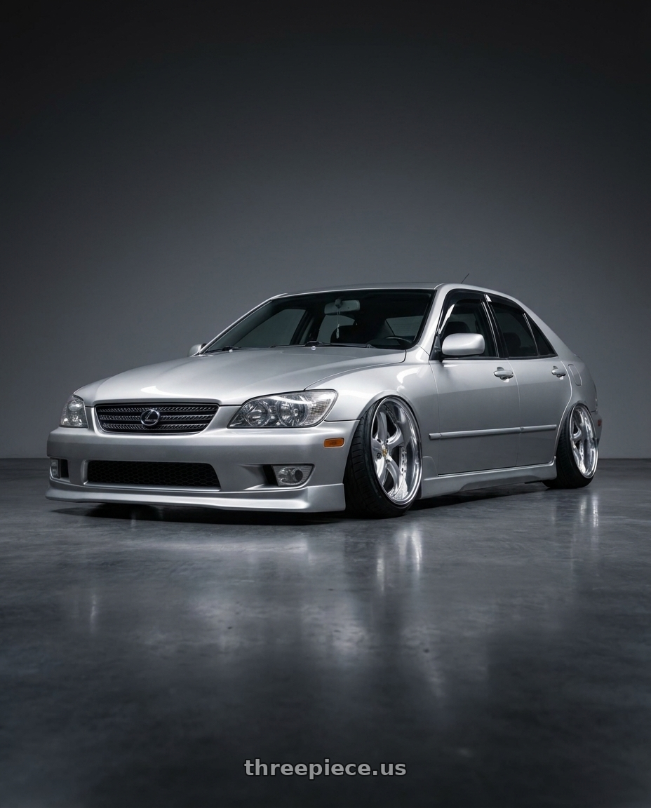 2002 Lexus is300 with Work Wheels VS-KF 5x114.3 18x9.5+15 Light Grey Silver O Disk FULL REVERSE wheels