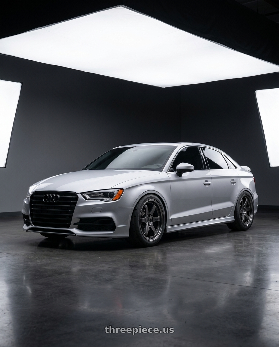 2016 Audi A3 Quattro with Volk Racing TE37SL 5x114.3 19x10.5+12 Pressed Double Black wheels