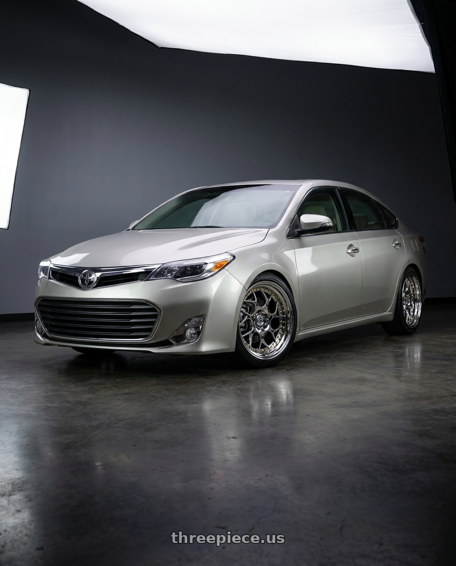 2013 toyota avalon with Aodhan DS01 5x114.3 18x8.5+35 Vacuum Chrome W/ Gold Rivets wheels