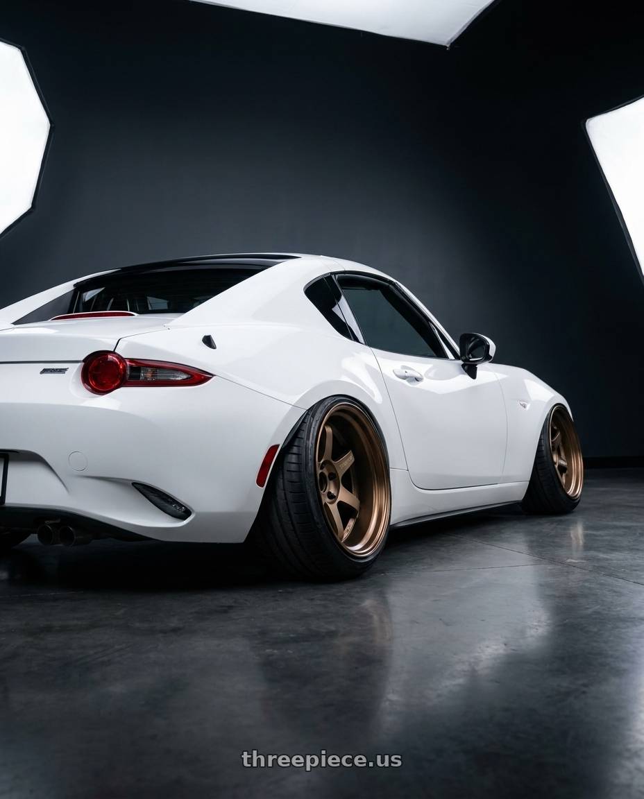 2025 MZADA MX5-RF BY ITSDENNY.NINES with Volk Racing 21C 5x114.3 18X10.5-25  Bronze wheels rear three quarter view slight stretch tires