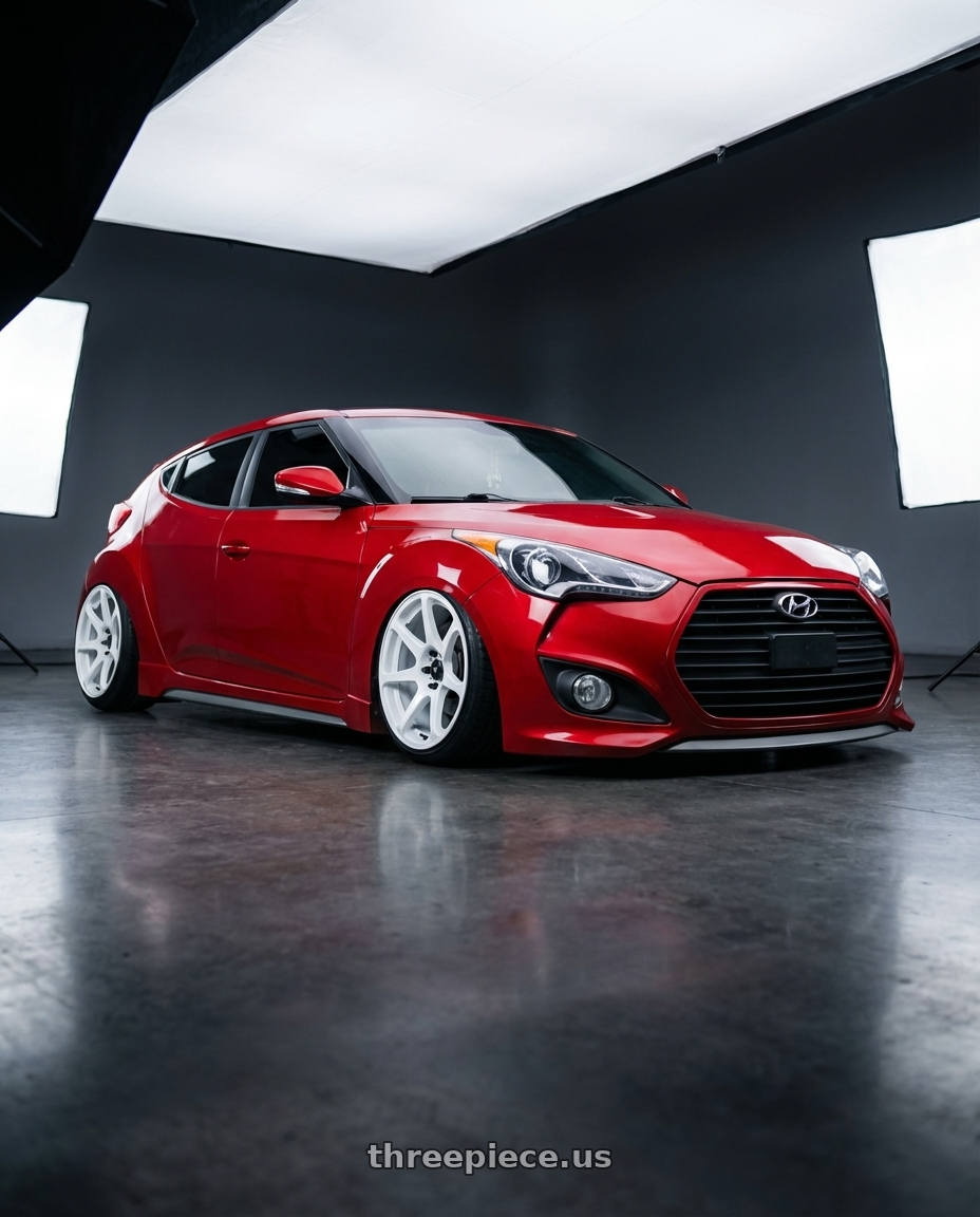 2013 Hyundai veloster turbo with Motegi MR154 BATTLE 5X114.3 17X8 +43 WHITE wheels