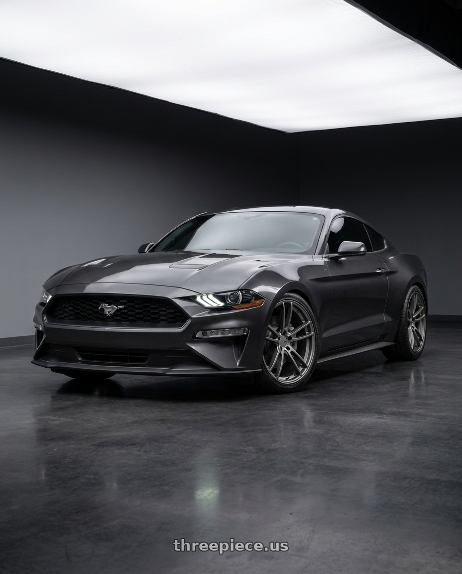 2021 Ford Mustang GT with American Racing AR941 MACH FIVE 5X114.3 20X10 +35 GRAPHITE wheels