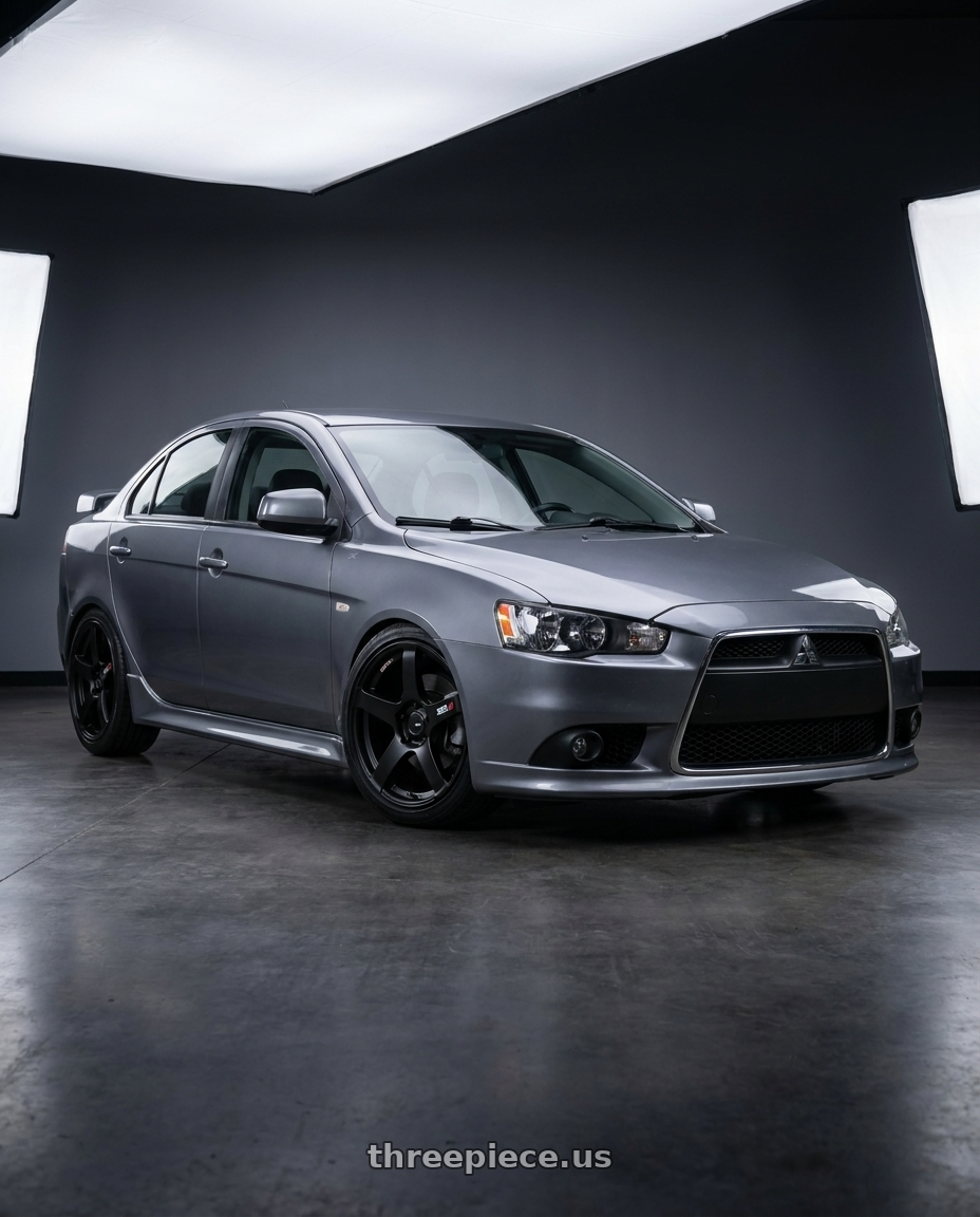 2014 Mitsubishi Lancer Ralliart with Ssr Gtv01 5x114.3 18x8.5+40  FLAT BLACK wheels