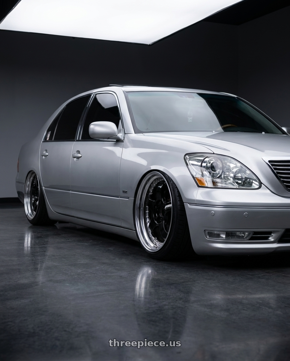 2004 lexus ls430 with Work Meister S1 3P 5x114.3 18x10+35 A Disk Black wheels