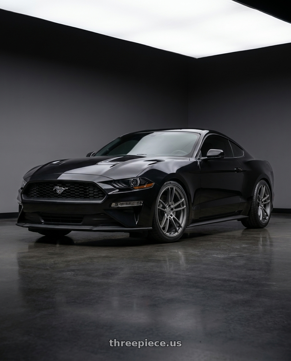 2021 Ford Mustang GT with American Racing AR941 MACH FIVE 5X114.3 20X10 +35 GRAPHITE wheels