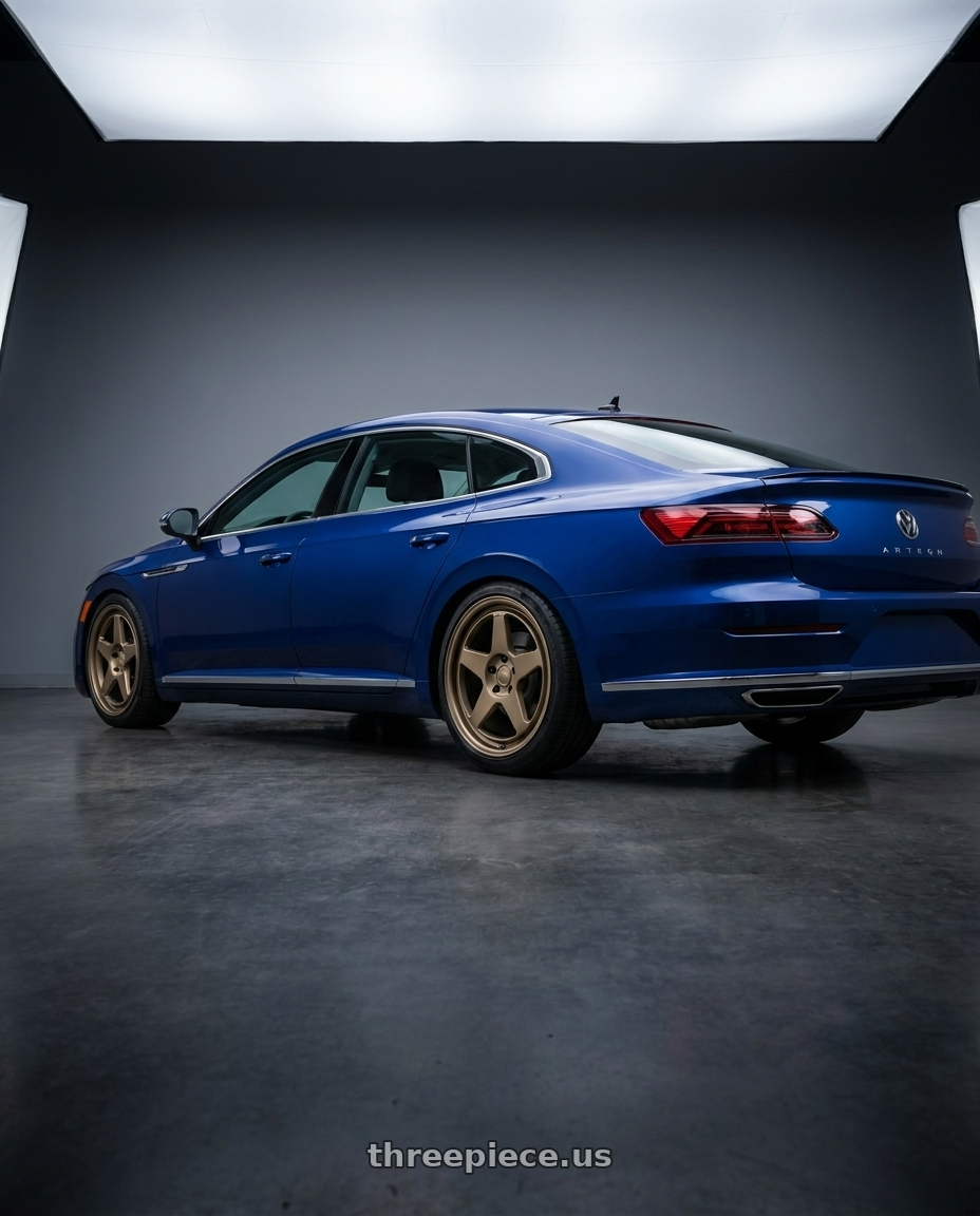 2023 Vw Arteon with Kansei K12B KNP 5X112 18x8.5 35 Bronze wheels rear three quarter view square tires