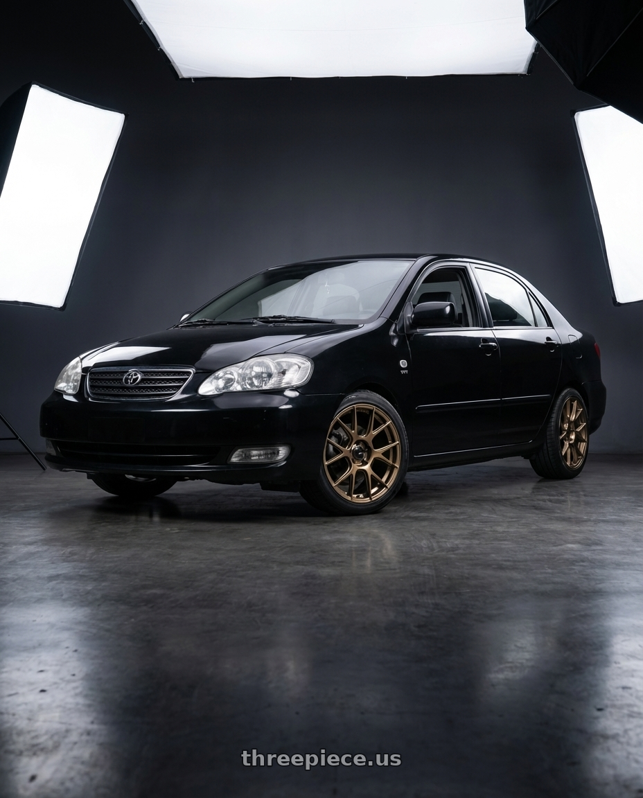 2006 Toyota Corolla Altis  with Konig Ampliform 4x100 17x8+45 Gloss Bronze wheels