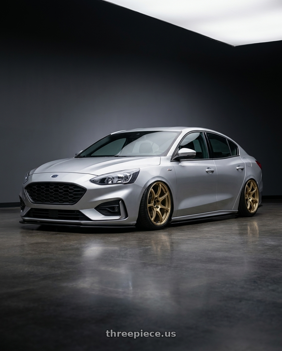 2020 Ford focus sedan st line with Advan RGIII 5x112 19x8.5+45 Gold wheels