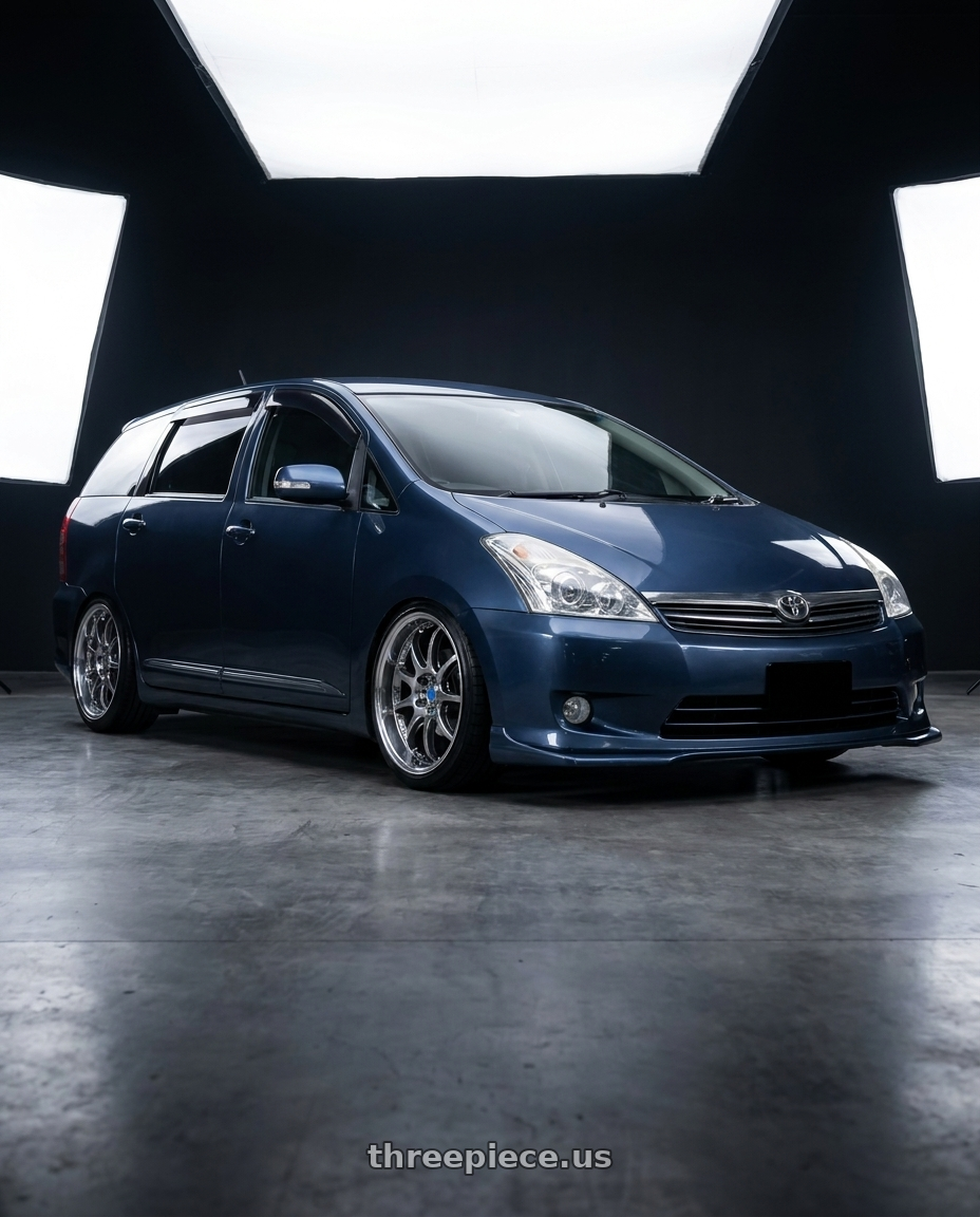 2008 TOYOTA WISH  with Work Emotion D9r 5x100 18x8.5 +38 Gt Silver Rim Cut wheels