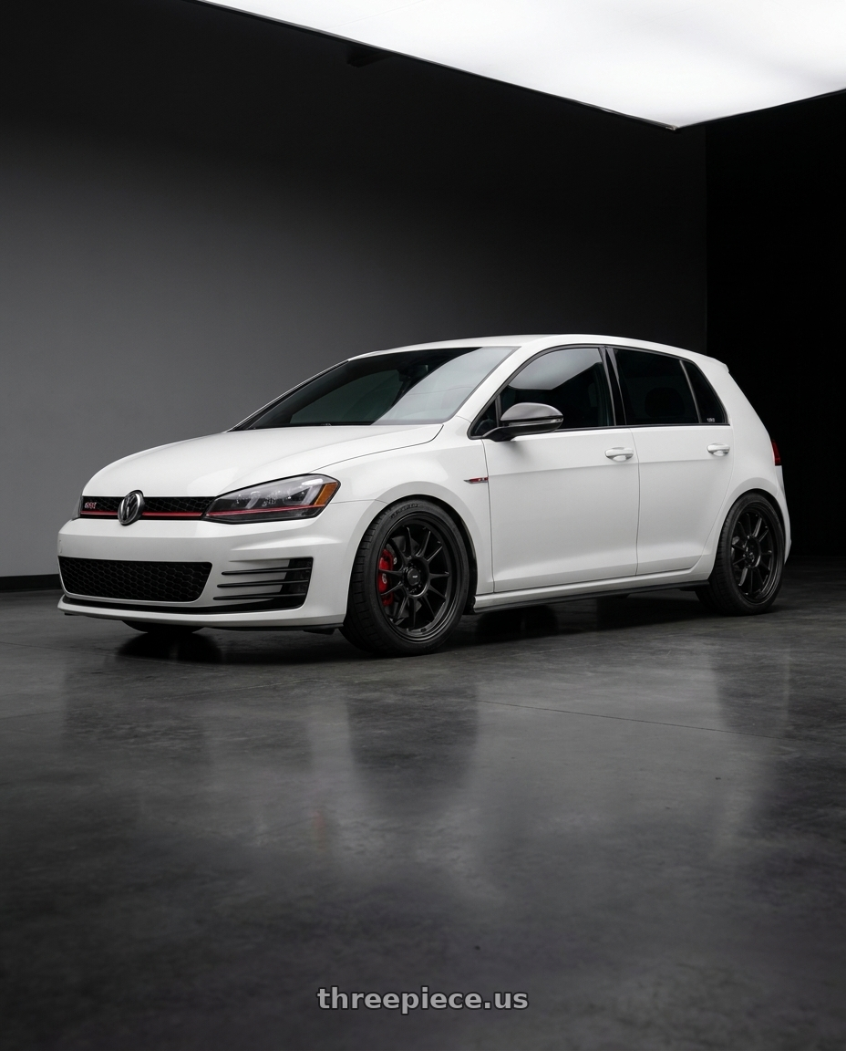 2017 Volkswagen gti performance package with Konig Hypergram 5x112 17x8+45 Matte Black wheels