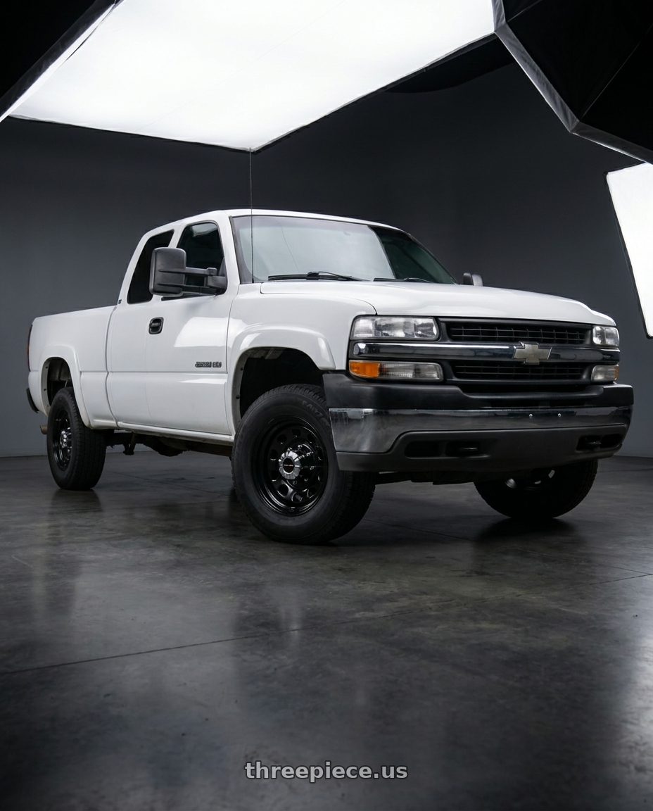 2002 chevy silverado 2500hd with Vision HD 84H 8x165.1 16x8-6 Gloss Black wheels