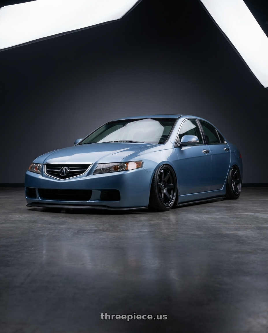 2005 Acura tsx with F1R F106 5x114.3 17x8 +35 Satin Black wheels