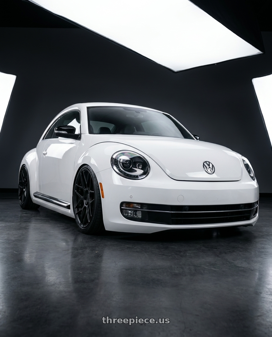2016 Volkswagen Beetle Turbo with Aodhan AFF2 5x112 19x8.5+35 Matte Black wheels