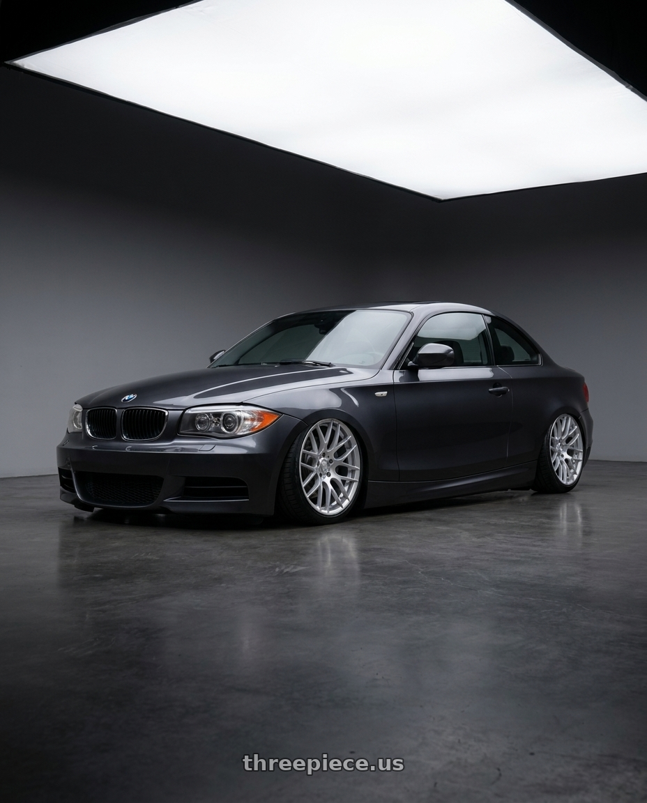 2012 BMW 1 Series E82 with Avant Garde Wheels M359 5X120 18x9.5 +45 Hyper Silver wheels