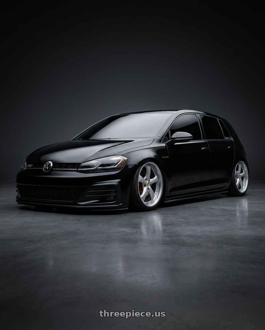 2018 VW GTI with Work Wheels VS-KF 5x100 18x8.5+34 Light Grey Silver A Disk FULL REVERSE wheels
