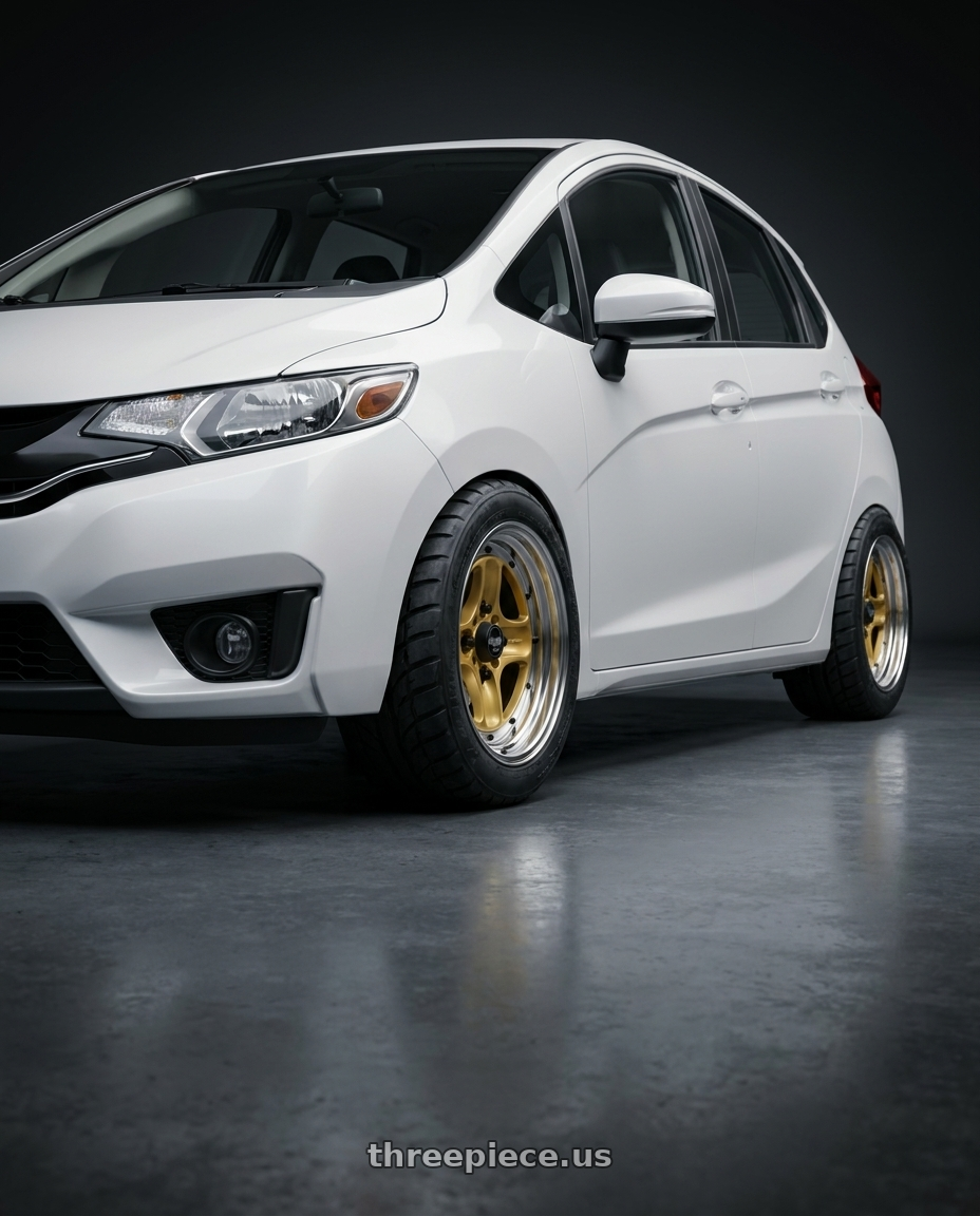 2016 Honda fit ex with Work Equip 40 4x100 15x9.5 -25 o disk Sprint Gold wheels