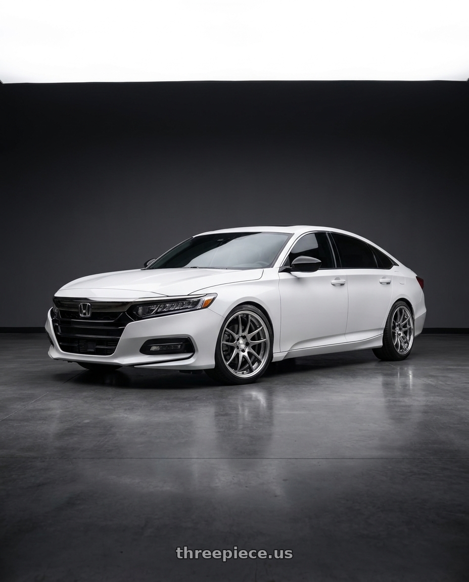 2020 Honda Accord Sport with Work Cr 2P 5x114.3 19x8.5 +45 GT Silver wheels