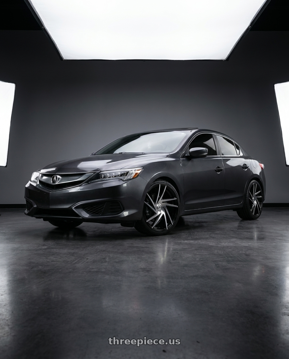 2016 Acura Ilx with Azara AZA-529 5x114.3 / 5x120 22x8.5 +38 Gloss Black & Machined wheels