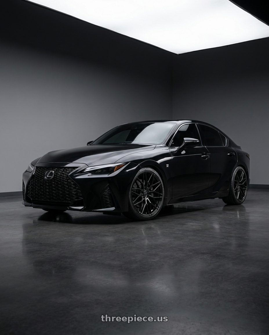 2021 Lexus IS350 F Sport with Avant Garde Wheels M520R 5X114.3 20x9 +32 Gloss Black wheels
