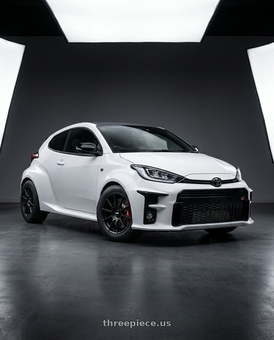 2023 GR Yaris  with Rotiform 1PC R168 DTM 5X100/5X112 18X8.5 +35 SATIN BLACK wheels