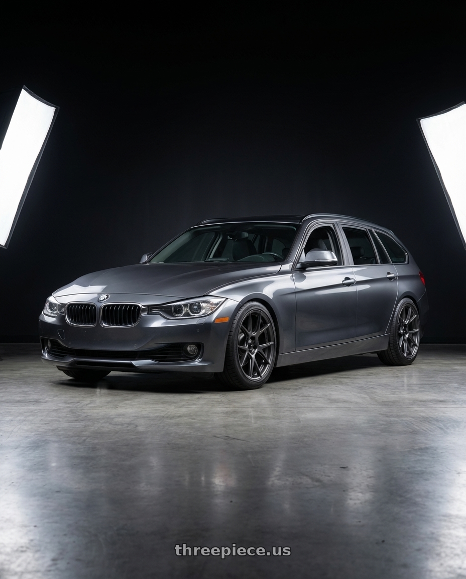 2016 BMW 3 Series F30 with Konig Ampliform 5x120 19x10+28 Dark Metallic Graphite wheels