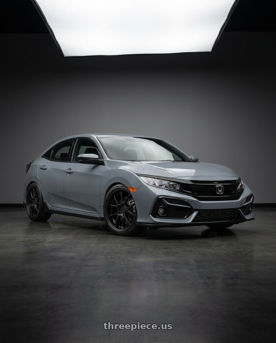 2021 Honda Civic Type R with Rotiform 207 5x120 19x9.5 +22 MATTE BLACK wheels