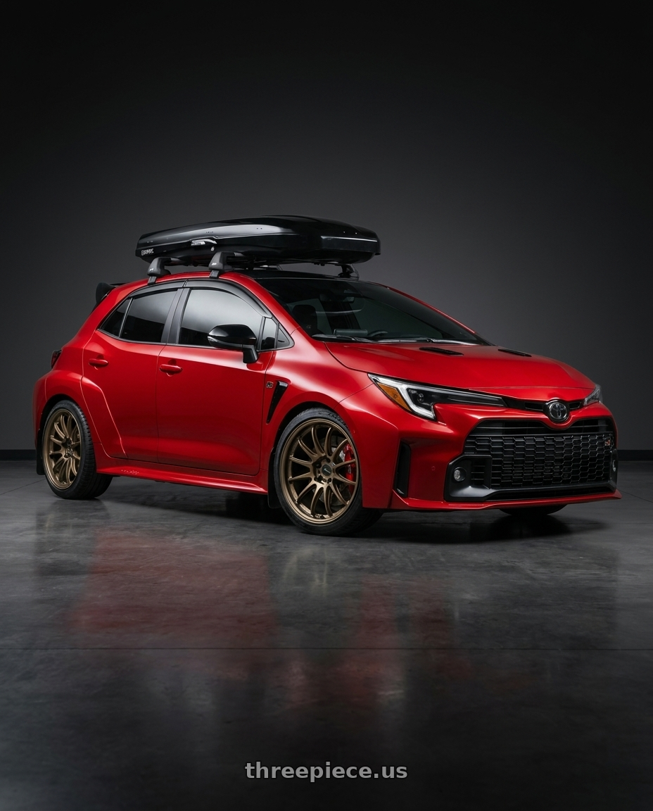 2026 Toyota GR Corola with Work Zr10 2P 5x114.3 19x8.5 +22 Matte Bronze wheels