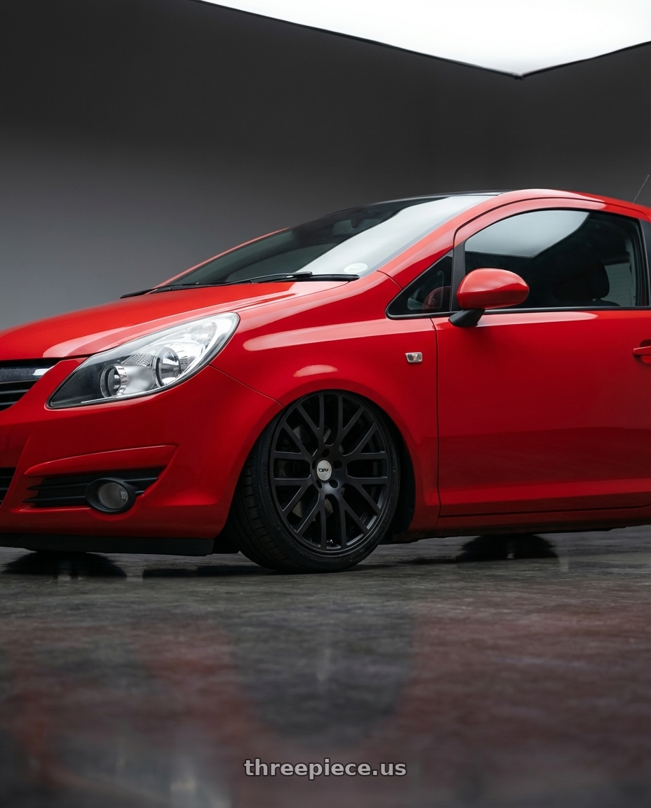 Opel Corsa D 2010  with TSW DONINGTON 4X100 17X7 +40 MATTE BLACK wheels