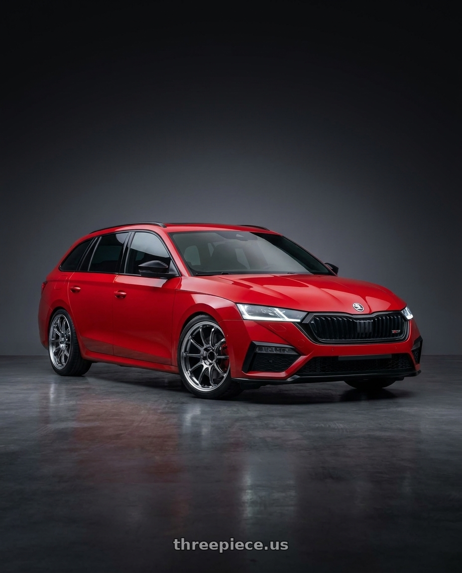 2024 Octavia RS with Advan Racing RZ-DF2 5x112 19x8.5 +45 DIAMOND CUT & HYPER PLATINUM BLACK wheels