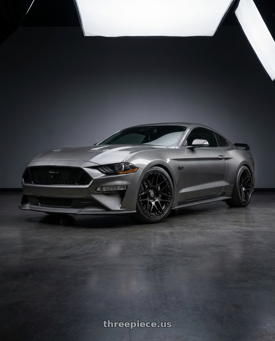 2021 Mustang GT with Forgestar F14 Beadlock 5x114.3 15x10 +25 Satin Black wheels