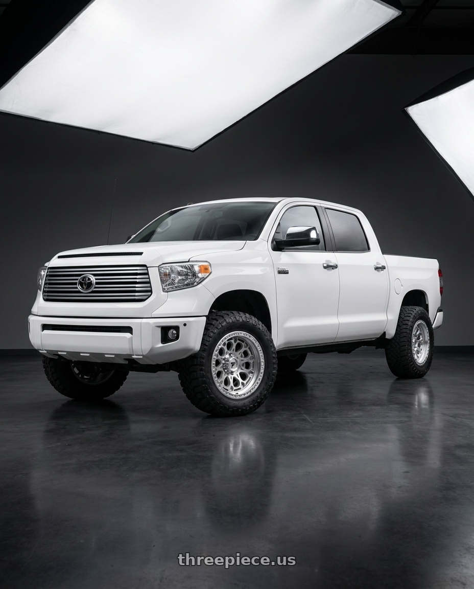 2016 toyota tundra platinum with Fittipaldi Offroad FT101MS 5x150 20x9 +18 Gloss Silver with Machined Face and Undercut wheels