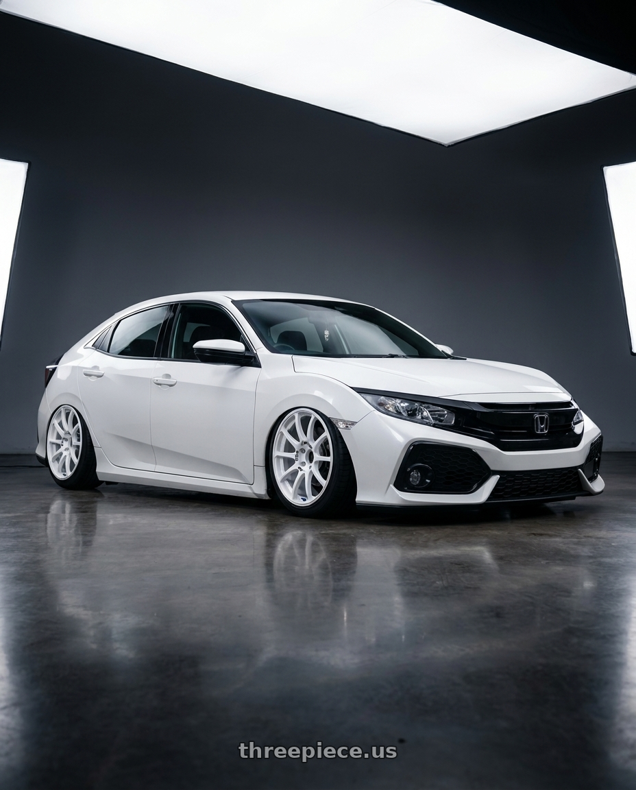 2024 Honda Civic with Advan RCIII 5x114.3 18x8.5+53 White wheels