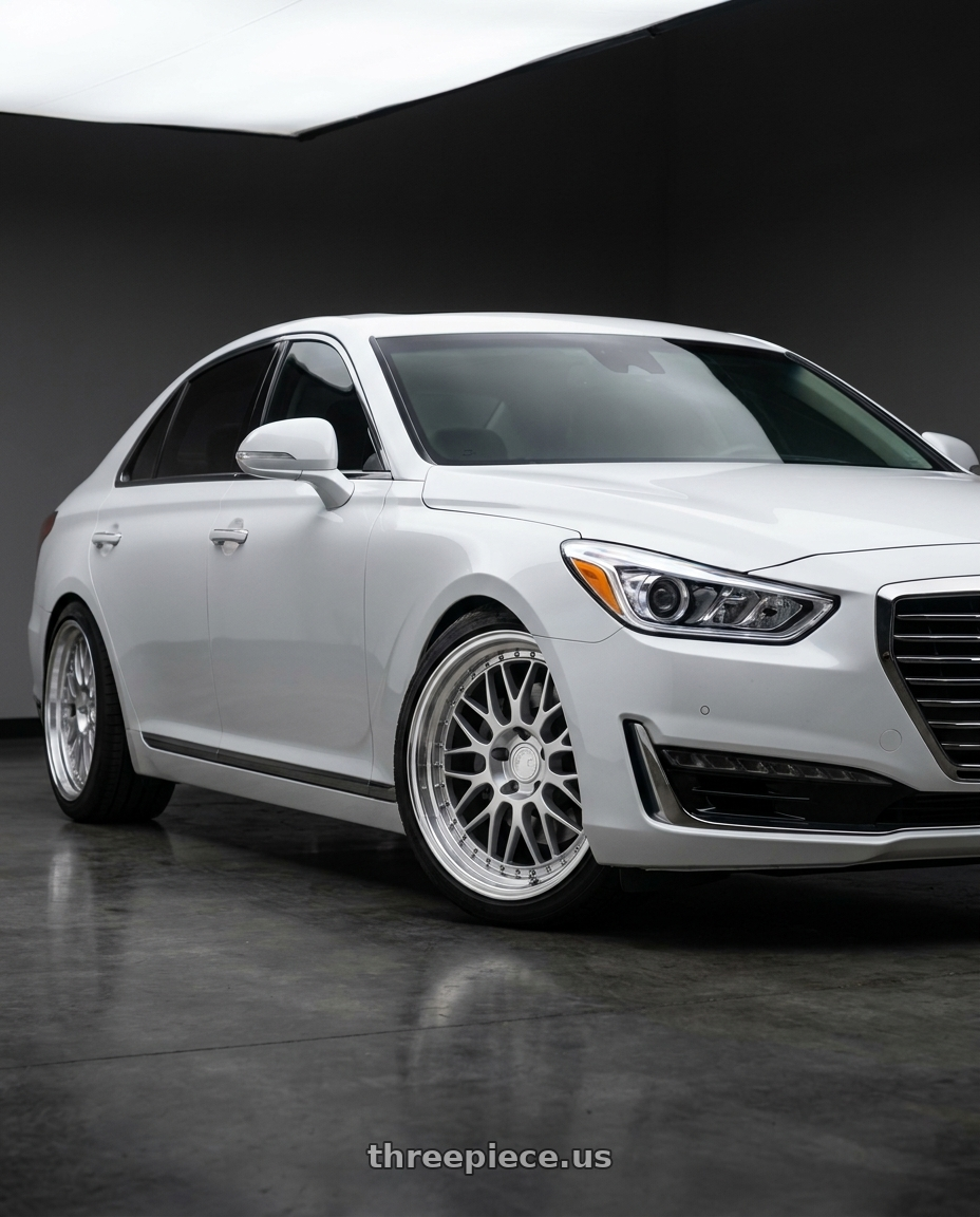 2018 genesis g90 with Aodhan AH02 5x114.3 19x11+15 Silver w/ Machined Lip wheels
