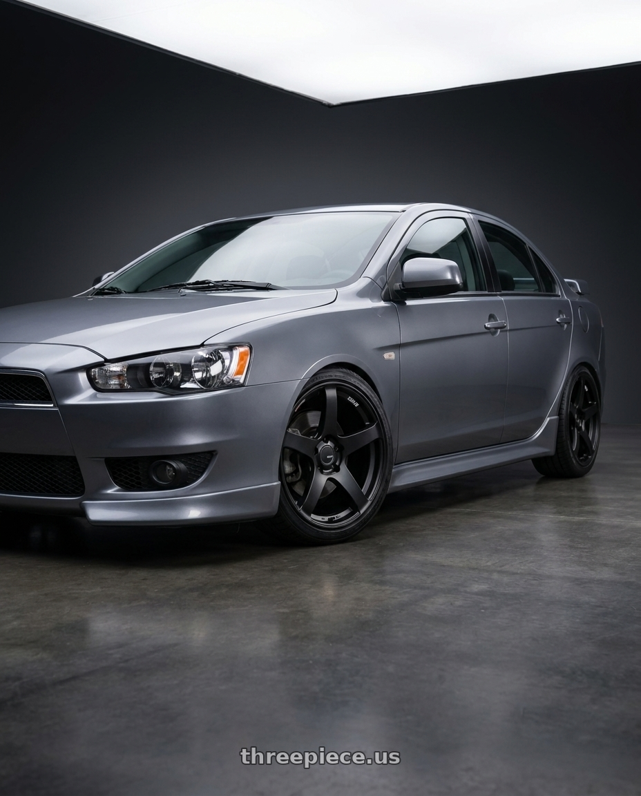 2014 Mitsubishi Lancer Ralliart with Ssr Gtv01 5x114.3 18x9+35  FLAT BLACK wheels