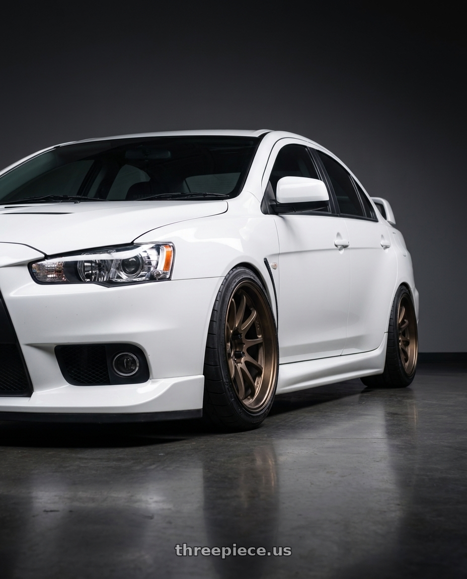 2010 Mitsubishi Lancer Evolution X with Volk Racing 21A SPEC-SR 5x114.3 18x10.5 +15 SHINING BRONZE METAL / RIM DC wheels