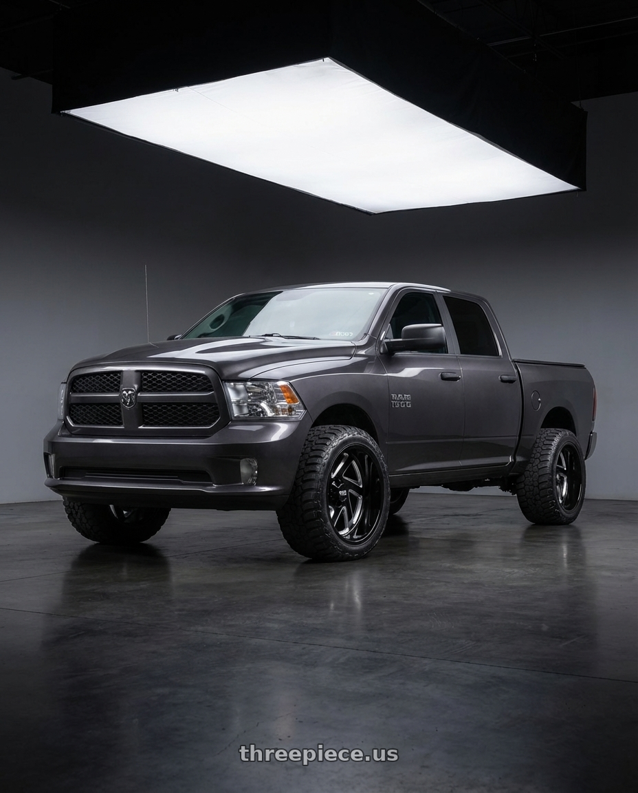 2024 Ram 1500 with Moto Metal MO400 6X139.7 22X14 -76 GLOSS BLACK MILLED wheels