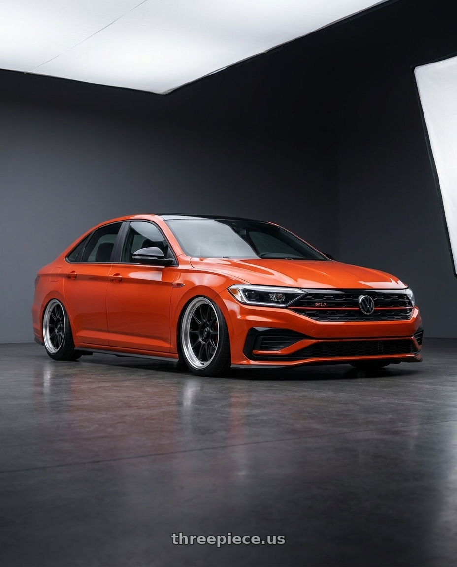 2023 Volkswagen Jetta GLI MK7 with Konig Countergram 5x112 18x8.5+43 Matte Black / Matte Machined Lip wheels